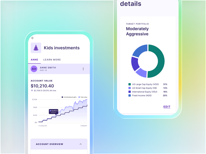 New product launch case study interface showcasing clean product cards and modern typography