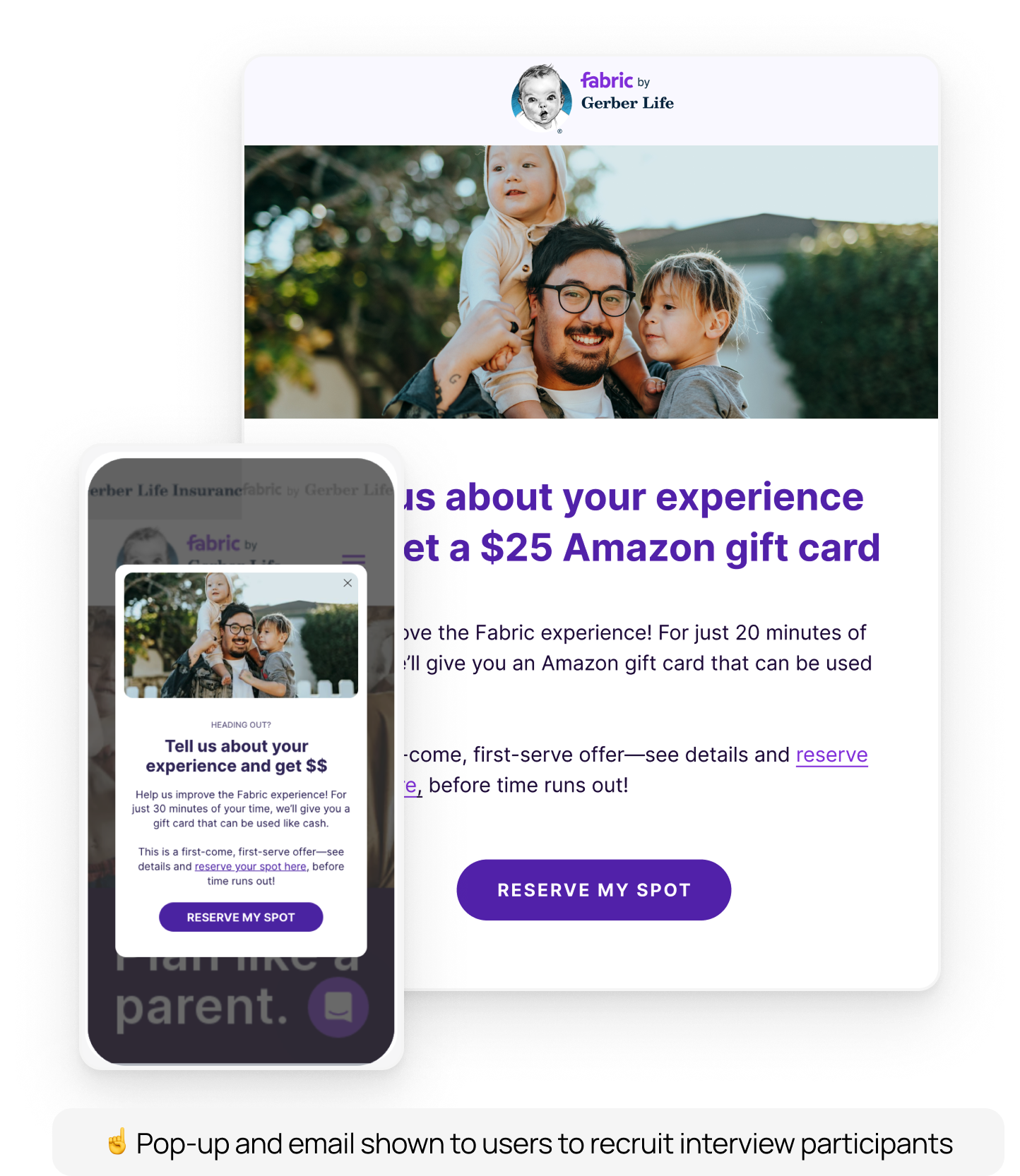User interview recruitment email
